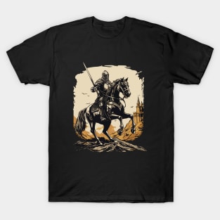 Medieval rider on horseback - Knight T-Shirt